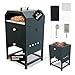 Balheka© Pizzaofen Outdoor 2-in-1 mit Feuerstelle | XXL Zubehör Set inkl. Cordieritstein, Thermometer, Kohleschale & Abdeckhaube