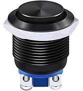 Twidec / 19mm Waterproof Black Metal Shell Momentary Raised Top Push Button Switch 3A/12~250V SPS...