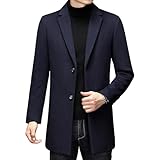 [22 Wear] コート メンズ チェスターコート 冬 コートジャケット 秋冬 スーツ アウター ビジネス オフィス カジュアル 冬服 秋服 メンズ (ネイビー 5XL=日本4XL)