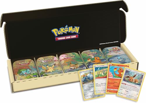 Pokémon-Sammelkartenspiel: Mini-Tin-Box-Bundle Kanto-Freunde (10 Boosterpacks, 5 Münzen &amp; 5 Bildkarten)