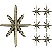 Otoolling 6 Set Unique Antique Gold Cast Iron Drawer Pulls & Cabinet Knobs, 8-Pointed Star Unique Cabinet Knobs, Add Mid-Century Modern Charm to Your Decor with Elegant Burst Design