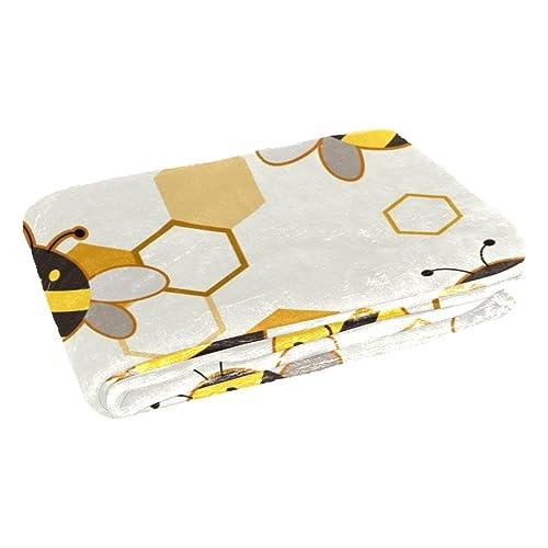 Couverture douce imprimé abeilles mignonnes pour lit enfant