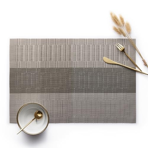 Set de table design gris clair motif rayures de haute qualité - 2
