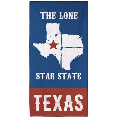 OHTMTHO Star State Texas Beach Towel Extra Large 36"x72", Sand Free Quick Dry Microfiber Towels for Swimming Pool Cruise Ship Vacation Travel Camping Picnic