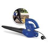 Sun Joe SBJ597E-SJB 6-Amp 155 MPH Electric Leaf Blower, Blue