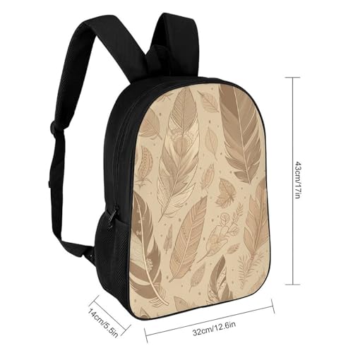 Sac à dos beige feuilles résistant pour protéger un ordinateur 17"