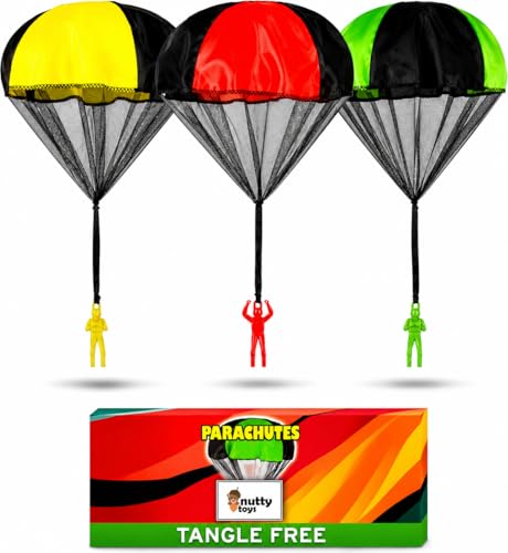 nutty toys Parachute Toys for Kids - Tangle Free Outdoor Flying Parachute Men, Top Indoor & Outside...
