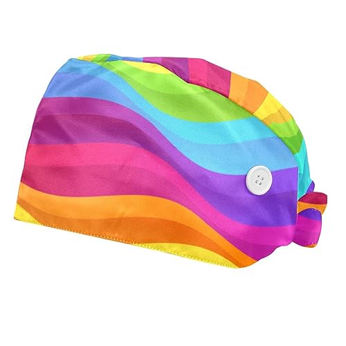 Chapeaux de travail VERED casquette de travail femme et homme rayures arc-en-ciel réglable
