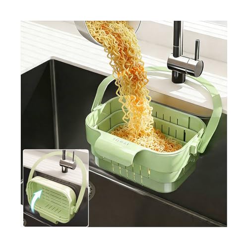 Colador para Fregadero Cocina con Filtro y Recipiente Verde