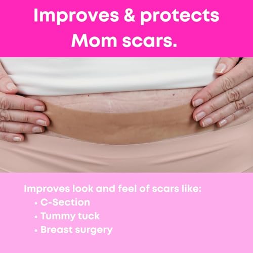 Image of Advanced Silicone Scar Sheets for Women, Medical grade silicone scar tape, Customized for Moms, Extra Long 1.6 inch x 60 inch, New Easy-Use Tear-Lines, Surgical Scars, C-Section, Tummy Tuck, Face Wrinkles