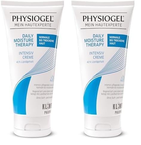 PHYSIOGEL Daily Moisture Therapy Intensiv Creme 100 ml - regenerierende Feuchtigkeitscreme für trockene Haut - Hautcreme spendet intensive Feuchtigkeit (Packung mit 2)