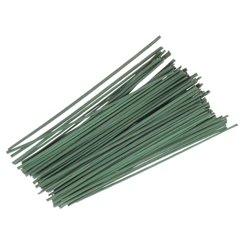 Angoily DIY Flower Stems Wire 100pcs Green Floral Stem Wires for Flower Arrangement Home Decor Wedding Decorations