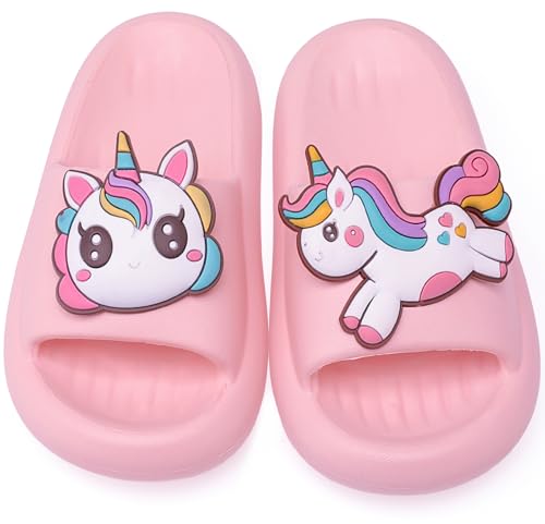 Vunavueya Chanclas de Baño Antideslizantes para Niños y Niñas Sandalias Zapatillas EVA para Baño Playa Piscina Jardín Rosa Unicornio 22/23 EU_160