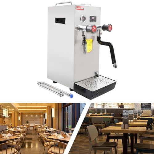 Commercial Milk Frother, 8L Multi-Purpose Full-Automatic Steam Boiling Water Frothing Machine, LCD Display Steam Milk Foam Machine, Electric Milk Foam Maker for Tea Coffee Shop Dessert Shop Hotel Milk