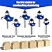 NICAVKIT 6Pcs Roundover Router Bit 1/4 Shank,Radius in 1/8