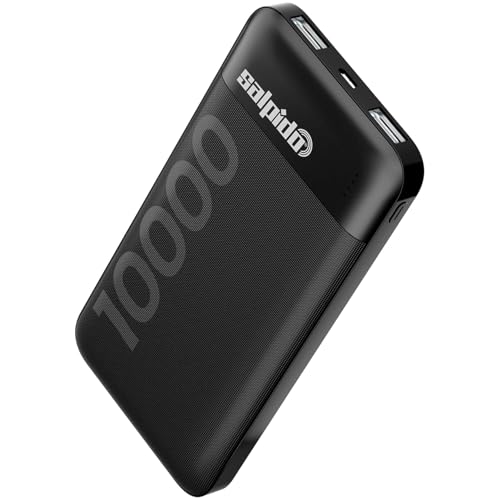 Image of 10000mAh Power Bank with Dual Output, Portable Slim Design, Lithium-Ion Polymer Battery, Smart Chip Safety and LED Indicator, for iPhone, Samsung &All Smartphones (12V, PN-951,Black)