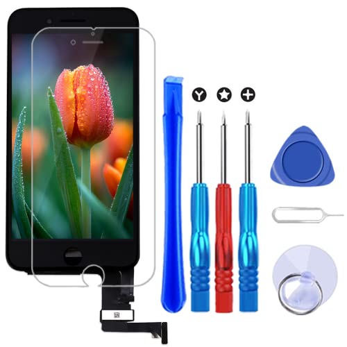 Brinonac Screen Replacement for iPhone 7 Plus 5.5 inch LCD Digitizer Touch Screen LCD Replacement Screen Frame Assembly Full Set with Tools and Screen Protector (Black)