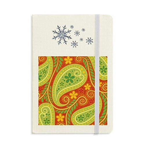 Carnet de notes épais en tissu imprimé à motifs de feuilles et flocons