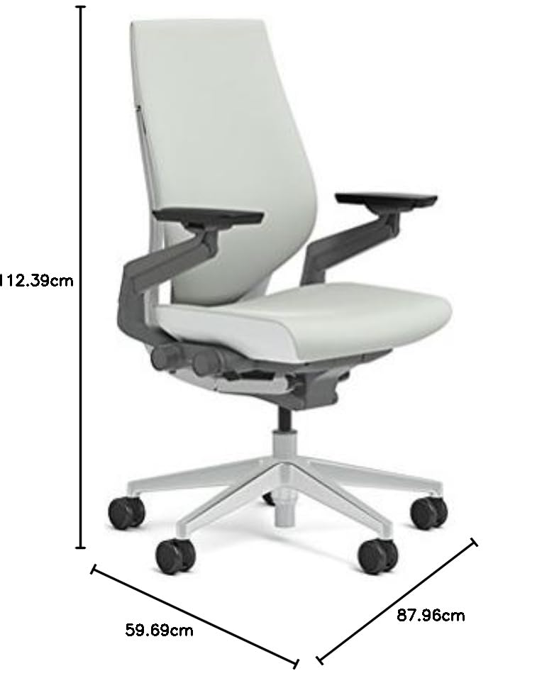 Image of Steelcase Gesture Office Chair - Ergonomic Work Chair with Wheels for Carpet - Comfortable - Intuitive-to-Adjust for Desk - 360-Degree Arms - Nickel Gray Fabric