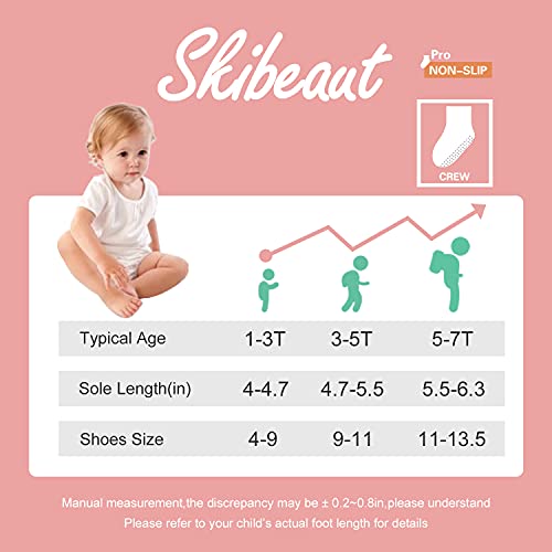 Image of Toddler Socks SkiBeaut 12 Pairs Non Slip Skid Ankle Socks For Kids Boys Grips Cotton Crew Socks For 1-10 Years