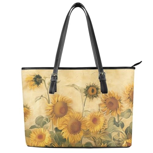 Leather Tote Bag for Women, Oversize Crossbody Shoulder Bag, Vintage Hobo Purse Handbag with Top Handle Travel Bags