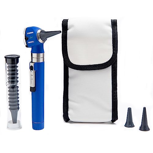 GIMA Sigma Otoskop mit LED-Licht, aus verstärktem Kunststoff, leicht und stoßfest, aus Edelstahl, Blau