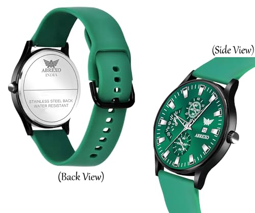 Image of Speed-Master Series Round Dial Date Working Silicone Strap Analog Quartz Mechanism Boys Watch for Men