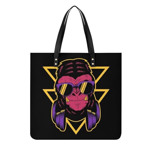 Sac à bandoulière Gorille grand tote bag en tissu pour sorties et voyage des femmes