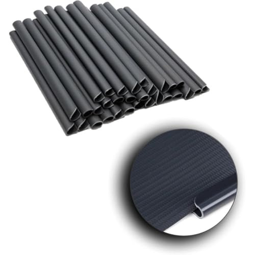 WIIYENA 30pcs Privacy Screen Clamp Bars PVC Mounting Clip Garden Fence Fixing Clip Weatherproof Double Rod Mats Garden Clamping Strips Outdoor Garden Parts