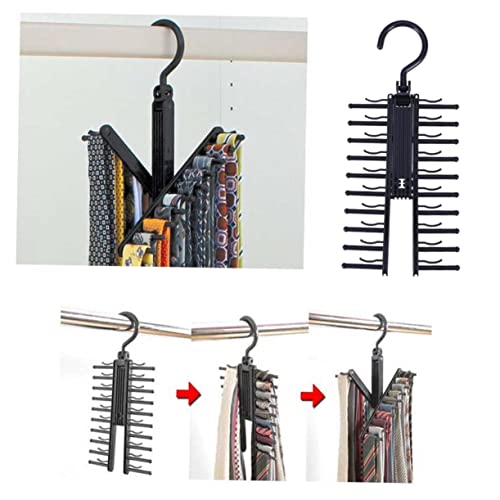 Gatuida 2 pezzi Grucce Multifunzionali per Cravatte e Sciarpe da Appendini Salva con Ganci Nero per Armadio e Organizzazione Vestiti
