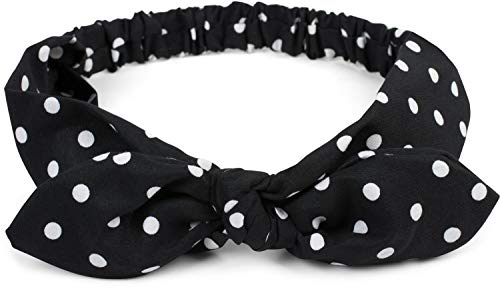 styleBREAKER women hairband with polka dots pattern, flexible bow and elastic, hairband, headband, pin-up