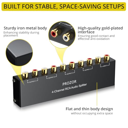 PROZOR Distributore Audio RCA Passivo Splitter Stereo 1...