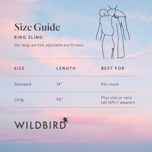 Image of WildBird - Ring Sling Baby Carrier - 0-36 Months (up to 35 lbs) - Standard (74 inch) Raven & Bronze Ring - Front, Hip or Back Carry - Adjustable Fit - Natural Linen - Baby Essentials - New Mom Gifts