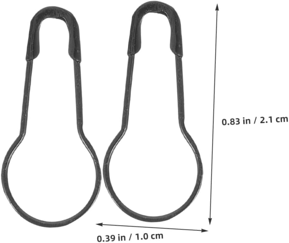 100pcs Metal Gourd Safety Pins Black 21.5×0.7mm Clothing Tag Pins Quilting Sewing Accessories for Knitting and DIY Crafts
