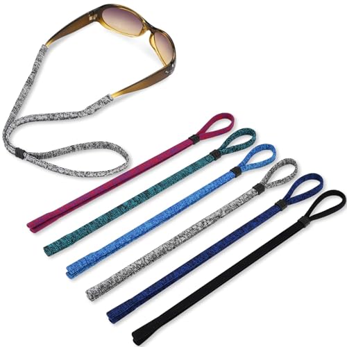 HENOALR Eye Glasses Holder Strap - Adjustable Sunglasses Straps Cords Light Weight Eyeglass Lanyard for Men Women - Eyewear Retainer Around Neck New Casual Colors Style for Adult Pack of 6 by HENOALR - Used condition - US$8.99