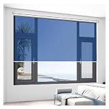 Tende avvolgibili unidirezionali, tinta per finestre, anti UV blu, tenda trasparente con accessori, schermo privacy specchio rimovibile(70 x 180 cm)