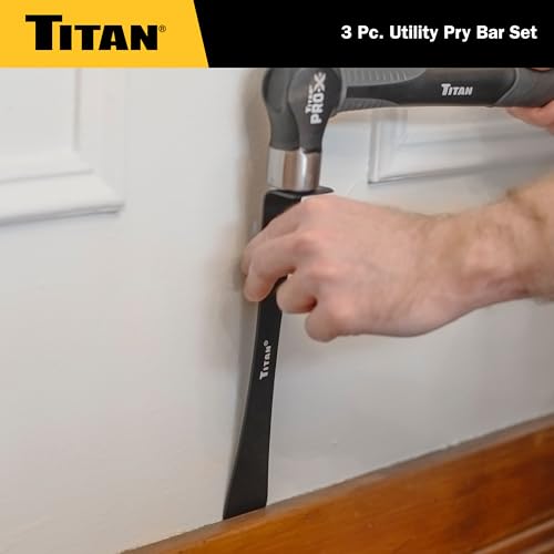 Titan 17121 3-Piece Flat Pry Bar Set, 5.5", 7.5" & 9.5"Utility Claw Bars with Nail Puller, Forged Steel Wonder Bar by Titan - Used condition - Image 7