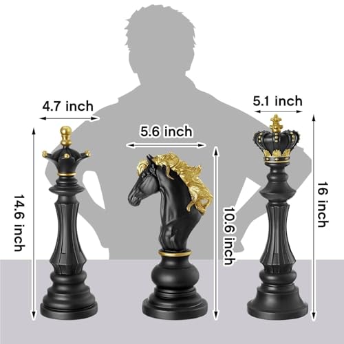 Statue d'échecs noire de style scandinave pour un bureau d'architecte - 3