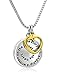 Stainless Steel "The Story of Friendship" Double Pendant Necklace Set On a Stainless Steel Box Link Chain, 18”, By Regetta Jewelry