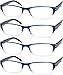 Produktbild Eyekepper 4er-pack Damen und Herren Rechteckige Lesebrille mit Federscharnieren in Blau +2.75