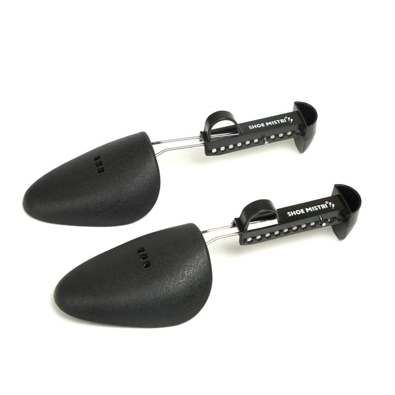 Premium Adjustable Shoe Trees for Men, Leather Shoe Shaper, Strecher Shaper, Plastic Shoe Trees, Adjustable Trees for All Shoes, Shaping and Crease Prevention - Pair of 1