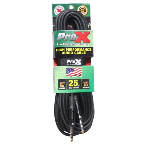 Câble TRS-M vers 1/4" Prox XC-TRS25 liaison audio haute performance