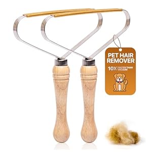 2-Pack Pet Hair Removal Tool – Carpet Rake and Squeegee for Pet Hair Remover Tool – Lint Remover and Hair Scraper for Couch – Easy to Clean Fuzz Fur and Pro Cat Dog Hair Remover for Rugs,Car Floor Mat