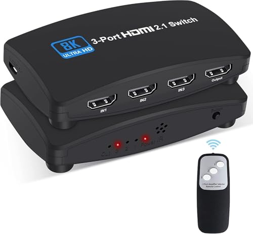 Switch HDMI 48Gbps 8K pour connecter 3 appareils sur un écran UHD