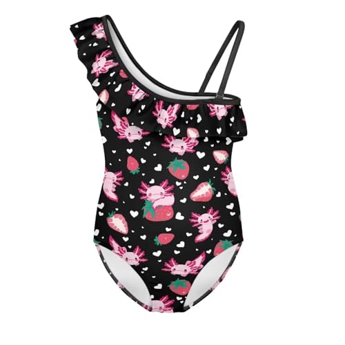 Cute Swimsuits for Teen Girls One Piece Off Shoulder Ruffle Halter Bathing Suit Kids Summer Swimwear Beach Outfits