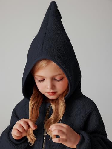 Girls Teddy Fleece Jacket Fall Winter Full Zip Coat Kids Lightweight Outwear Hoodie with Pockets3