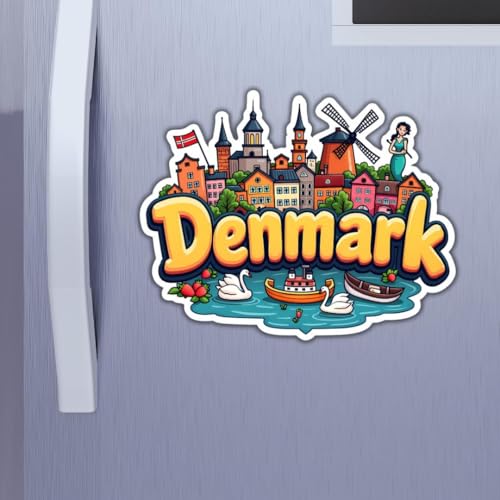 Image of Zesta Wooden Fridge Magnets Set | Refrigerator Decor Magnets for Kitchen | India Souvenir Fridge Magnet Collection | Wooden Magnet for Fridge Door Decoration (Denmark)