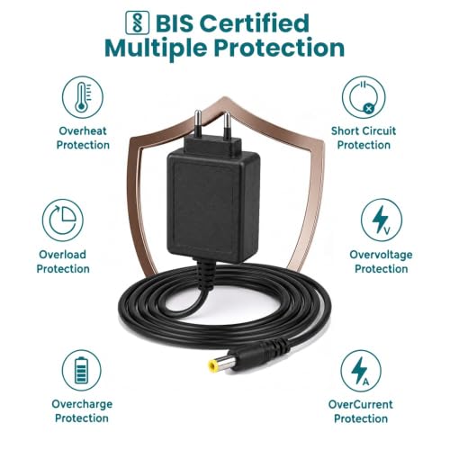 Image of 12V 1 AMP DC Power Supply Adapter | 12V1A SMPS for LCD Monitor, TV, LED Strip Light, CCTV Camera, SETTOP Box, BROADBAND ROUTERS, DVR, Toys & Ride ON CAR| 12V 1A ADP