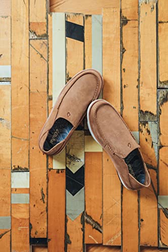 OLUKAI Kalia Men's Leather Slip-On, Full-Grain Waxed Nubuck Leather Shoes, Lightweight & Comfortable4