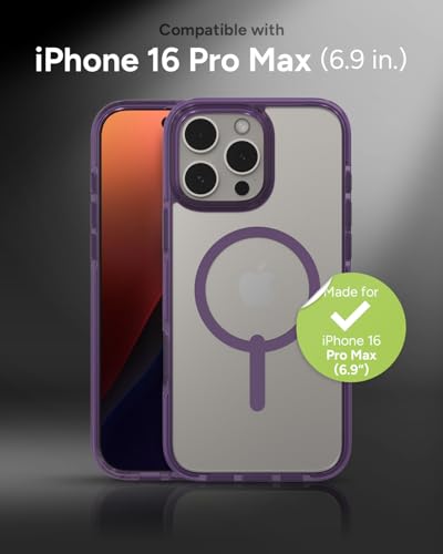 Image of ZAGG Santa Cruz Snap Case for iPhone 16 Pro Max - MagSafe Compatible, 13ft Military-Grade Drop Protection, Graphene Reinforced, 70% Recycled Content, Clear with Color Accents, Hyacinth Purple